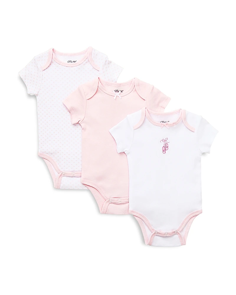 Little Me Girls' Prima Ballerina Bodysuit, 3 Pack - Baby