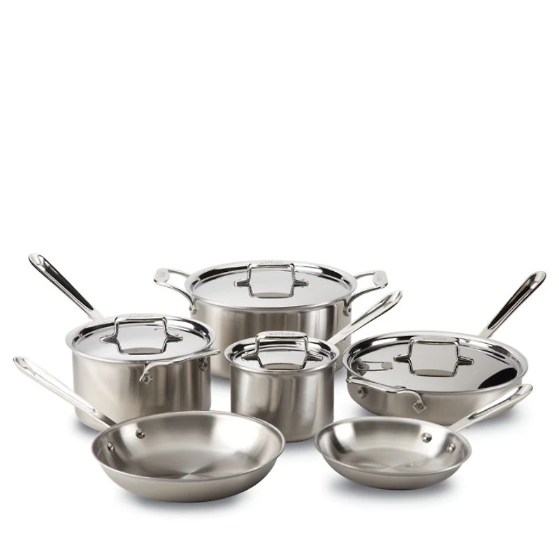 D5 Stainless Brushed 5-Ply Bonded 10-Piece Cookware Set