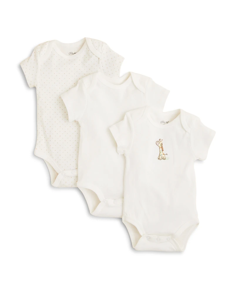 Little Me Unisex Giraffe Bodysuit, 3 Pack - Baby
