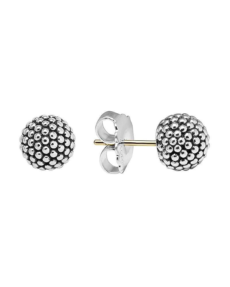 Lagos Sterling Silver Beaded Earrings, 10mm