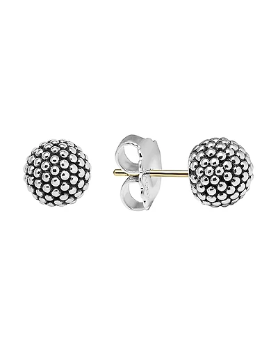 Lagos Sterling Silver Beaded Earrings, 10mm