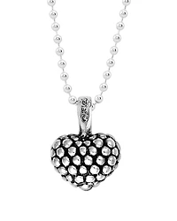 Lagos Sterling Silver Beaded Heart Pendant Necklace