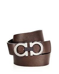 Men's Double Gancini Buckle Reversible Leather Belt
