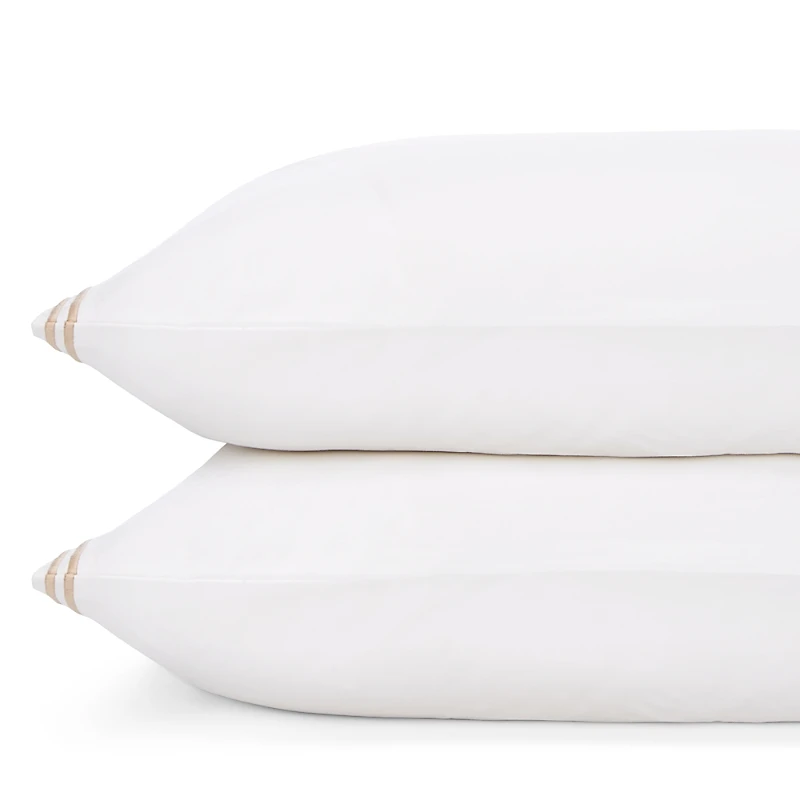 Hudson Park Italian Percale Stitch Standard Pillowcase, Pair