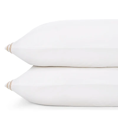 Hudson Park Italian Percale Stitch Standard Pillowcase, Pair