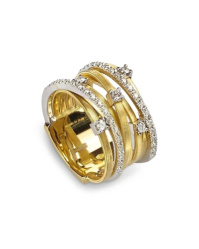 Marco Bicego 18K Yellow Gold Goa Seven Row Ring with Diamonds