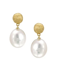 Marco Bicego Africa Pearl Collection 18K Yellow Gold and Cultured Freshwater Pearl Drop Earrings