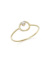 Zoe Chicco 14K Yellow Gold Paris Small Circle Diamond Ring