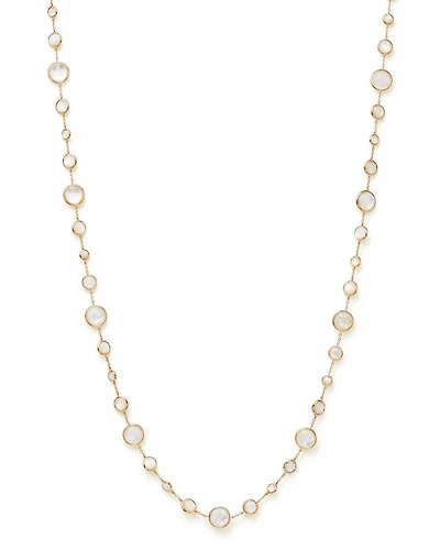 18K Gold Lollipop® Lollitini Necklace in Mother-Of-Pearl Doublet and Clear Quartz, 36"