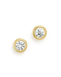 Diamond Bezel Stud Earrings 14K Yellow Gold, 0.20-1.0 tcw