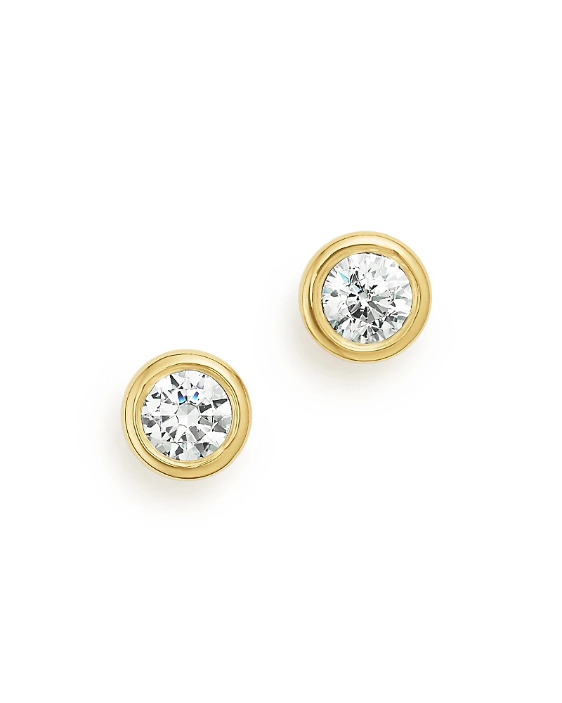 Diamond Bezel Stud Earrings