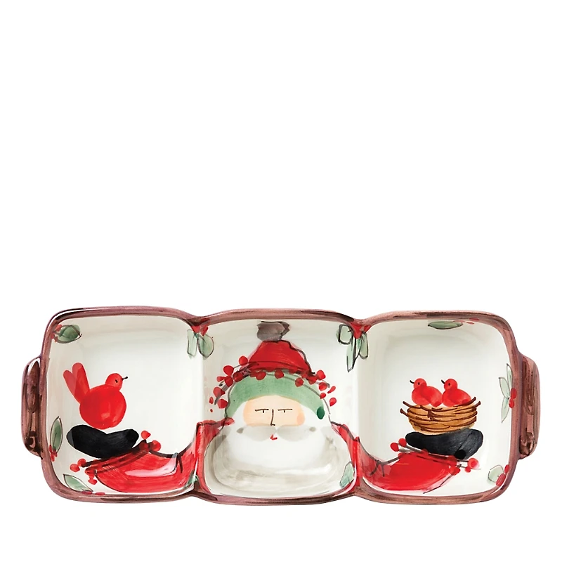 Vietri Old St. Nick Three Part Server
