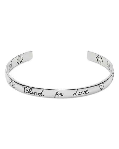 Sterling Silver Engraved Blind for Love Cuff