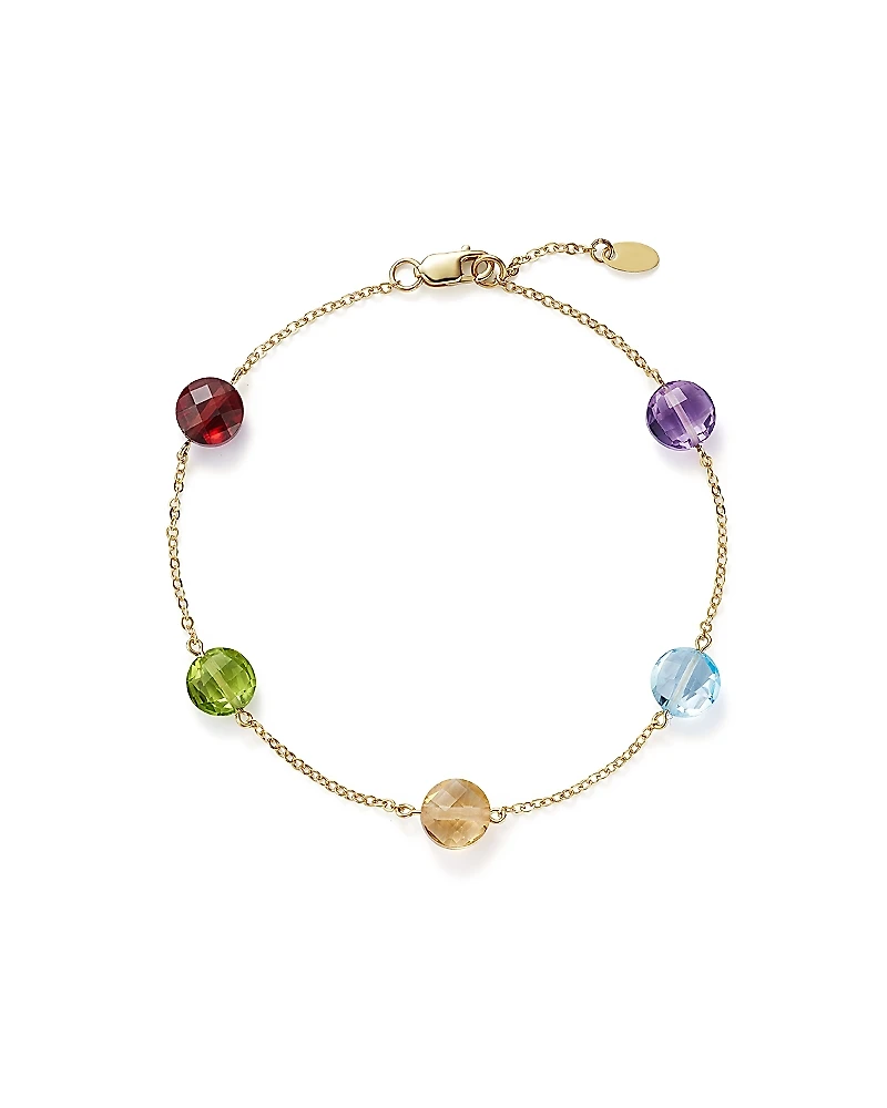 Multi Gemstone Station Bracelet