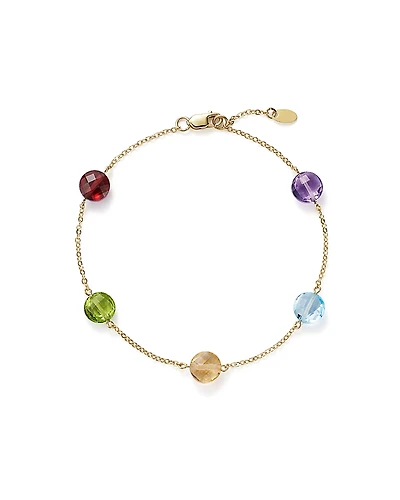 Multi Gemstone Station Bracelet