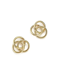 14K Yellow Gold Large Love Knot Stud Earrings