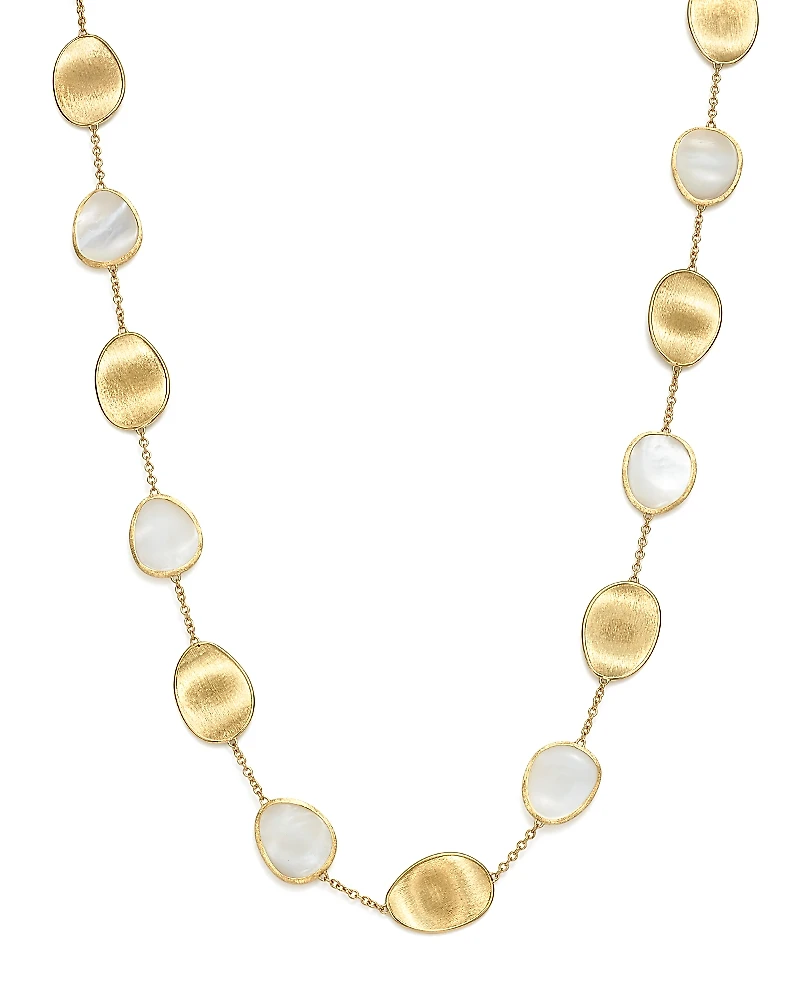 Marco Bicego 18K Yellow Gold Lunaria Mother-of-Pearl Collar Necklace, 16
