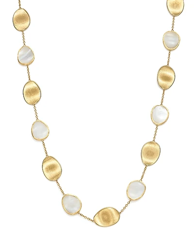 Marco Bicego 18K Yellow Gold Lunaria Mother-of-Pearl Collar Necklace, 16