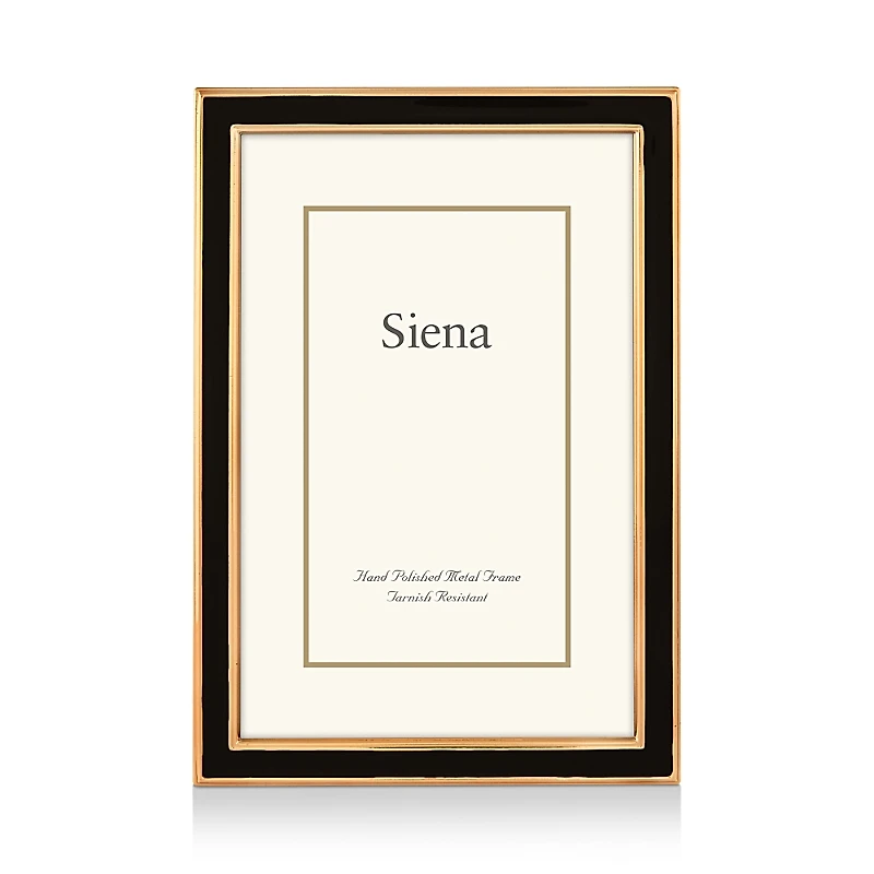 Siena Black Enamel with Gold Frame