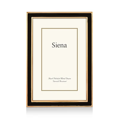 Siena Black Enamel with Gold Frame