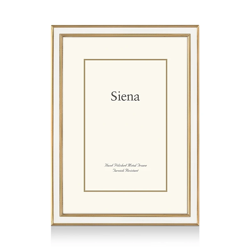 Siena White Enamel with Gold Frame