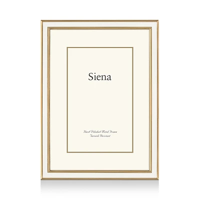 Siena White Enamel with Gold Frame