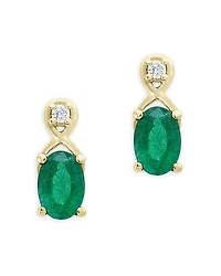 Emerald and Diamond Drop Earrings