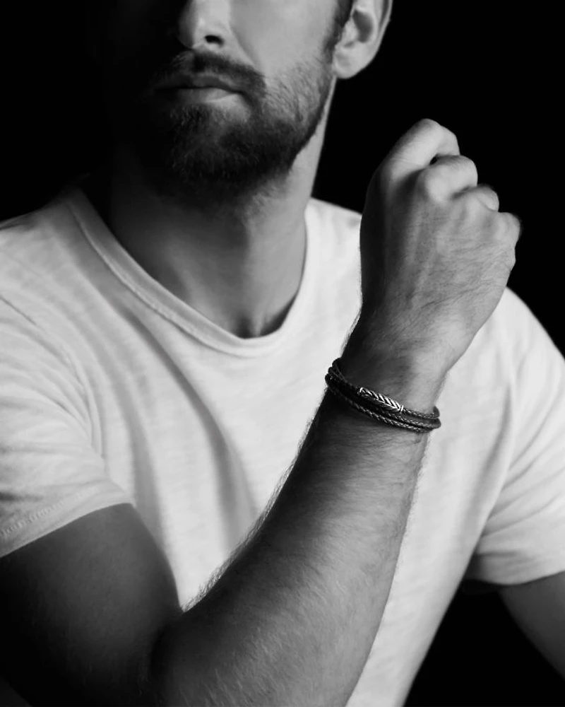 Men's Chevron Triple Wrap Bracelet