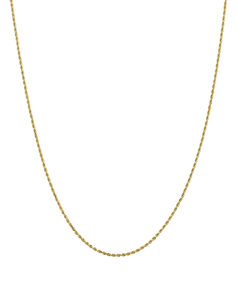 Bloomingdale's Fine Collection Men's 14K Yellow Gold 1.5mm Diamond Cut Rope Chain Necklace