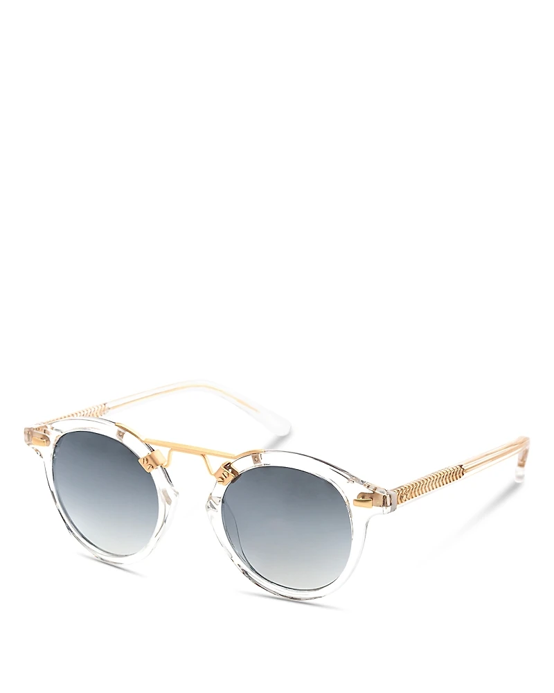 Krewe St. Louis 24K Round Sunglasses, 46mm