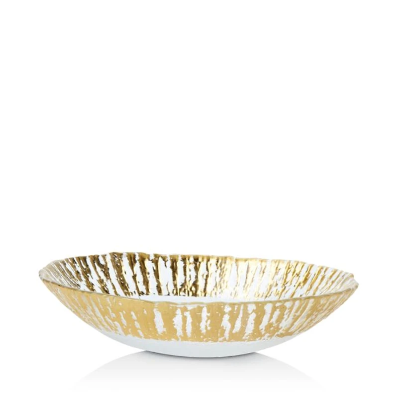 Rufolo Glass Gold Medium Oval Serving Bowl