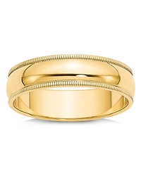 Bloomingdale's Fine Collection Men's 6mm Milgrain Half Round Wedding Band 14K Yellow Gold
