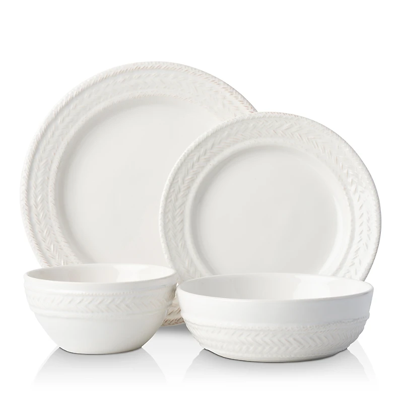 Juliska Le Panier Whitewash 4-Piece Place Setting