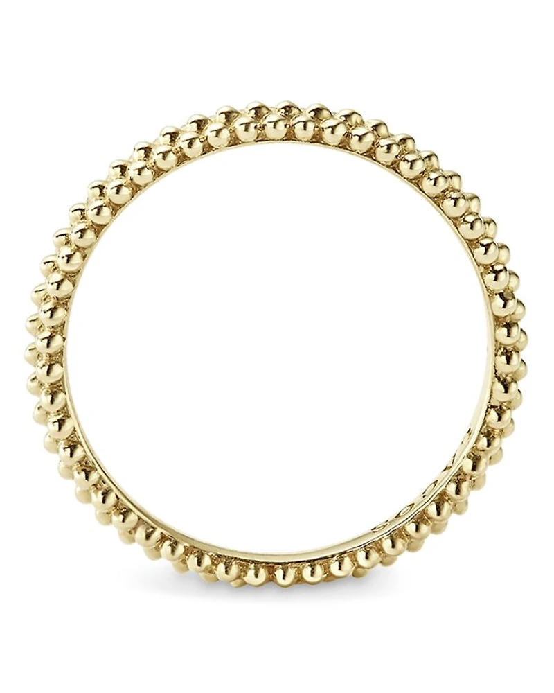 Caviar Gold Collection 18K Triple Beaded Stacking Ring