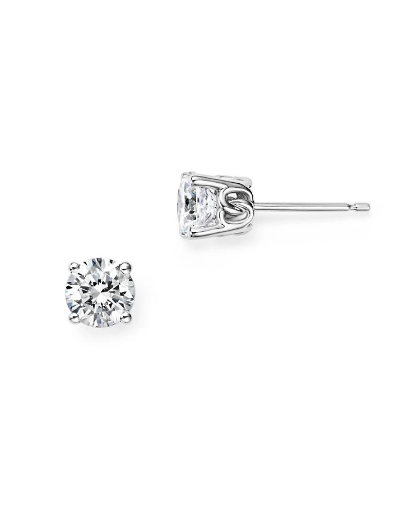 Diamond Stud Earrings 14K White Gold, 0.25 tcw - 1.0
