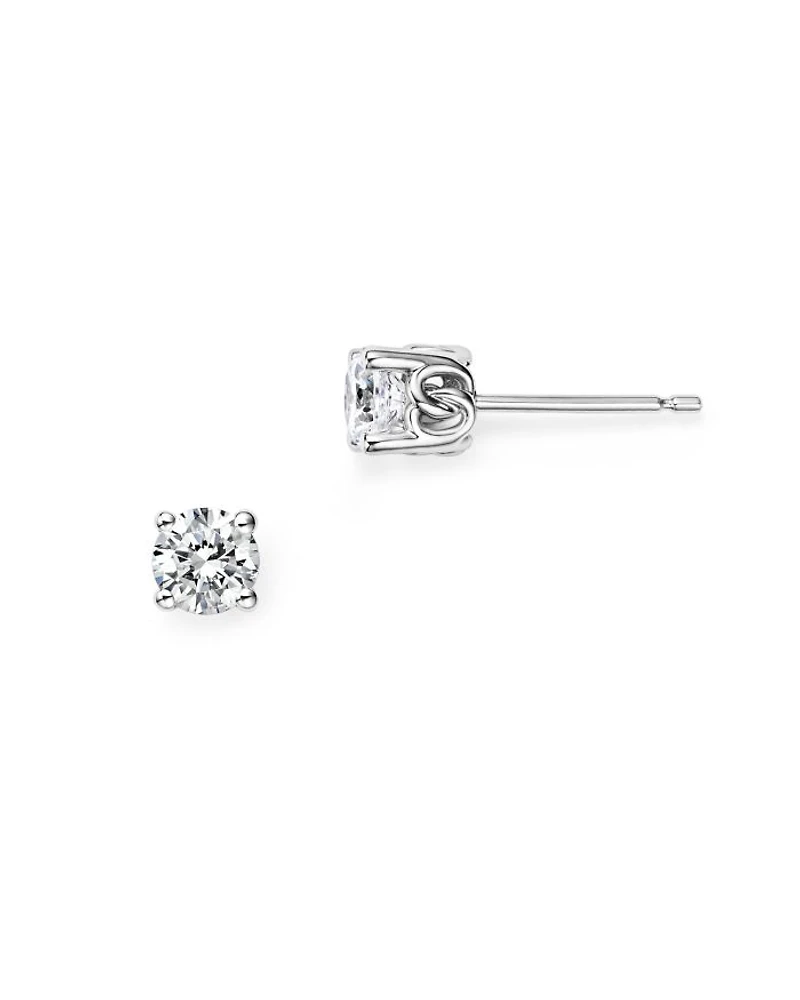 Diamond Stud Earrings 14K White Gold, 0.25 tcw - 1.0
