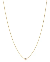 14K Yellow Gold Itty Bitty Diamond Star Pendant Necklace, 16"