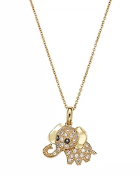 Diamond Elephant Pendant Necklace