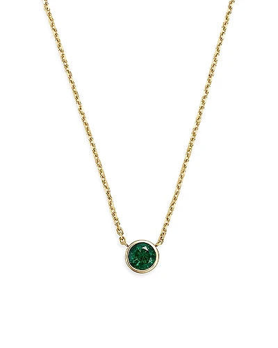 Bloomingdale's Fine Collection Emerald Bezel Pendant Necklace