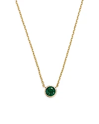 Bloomingdale's Fine Collection Emerald Bezel Pendant Necklace