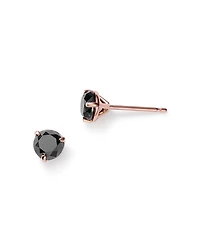 Black Diamond Stud Earrings 14K Gold, 0.50 - 1.0 tcw