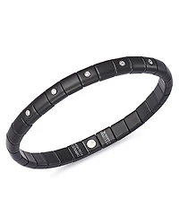 Roberto Demeglio 18K White Gold & Black Ceramic Pura Stretch Bracelet with Alternating Diamond Bezels