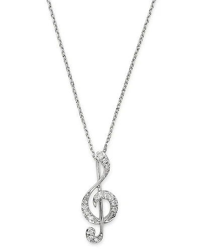 Bloomingdale's Fine Collection Diamond Music Note Pendant Necklace