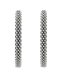Sterling Silver Signature Caviar Hoop Earrings