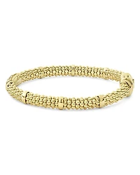 18K Yellow Gold Caviar Diamond Slim Station Bracelet