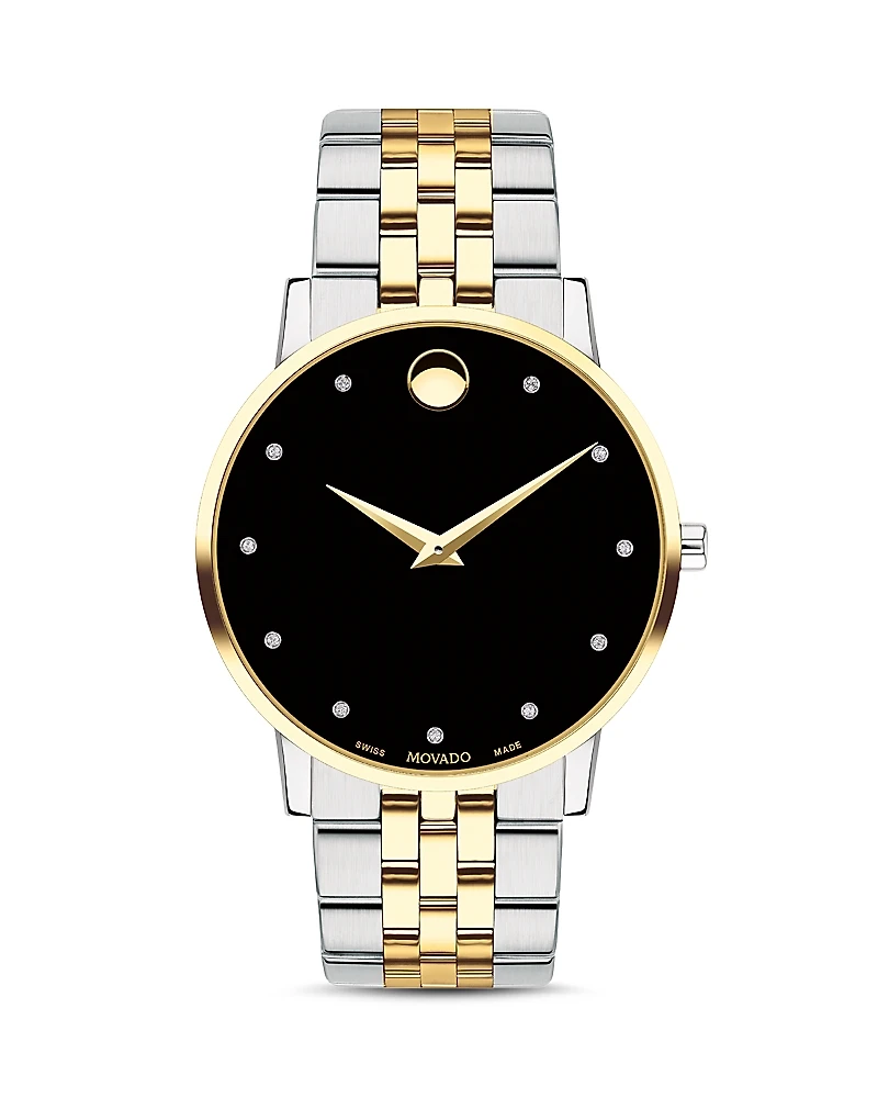 Movado Museum Classic Two-Tone Diamond-Index Watch, 40mm