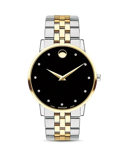 Movado Museum Classic Two-Tone Diamond-Index Watch, 40mm