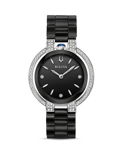 Bulova Rubaiyat Black Dial Watch, 35mm
