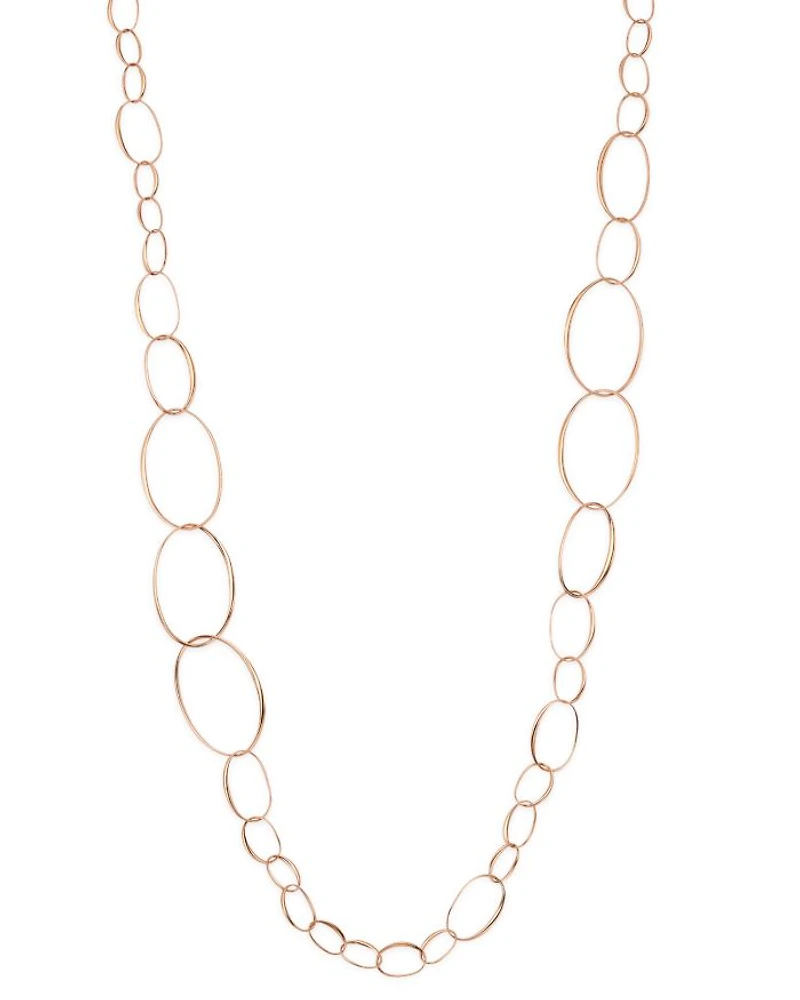 18K Rose Gold Link Necklace, 43"