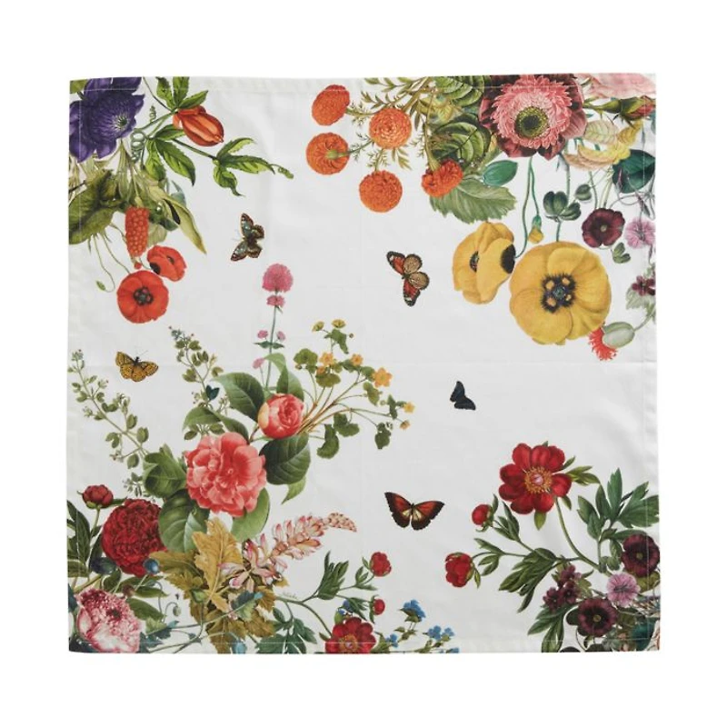Field of Flowers White Napkin